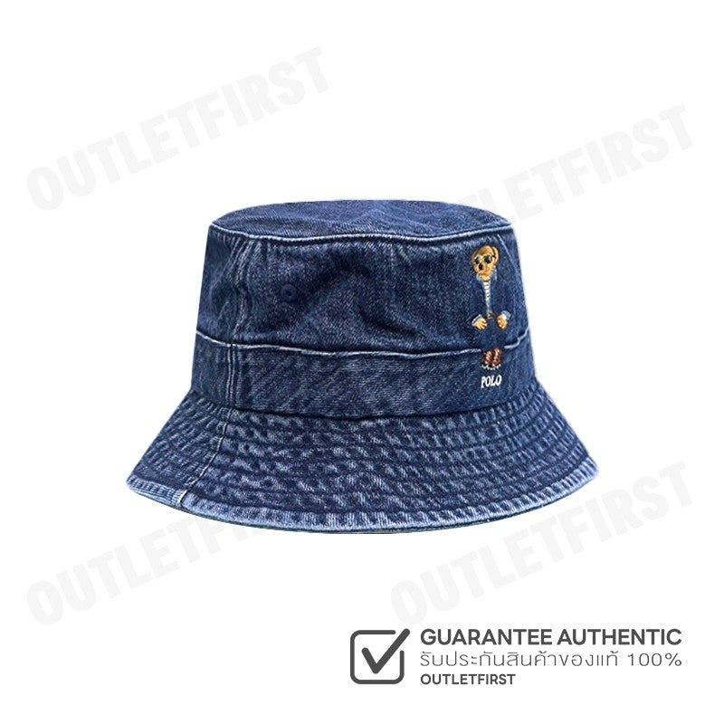 POLO RALPH LAUREN รุ่น POLO BEAR DENIM BUCKET HAT CODE: 710935295001 หมวกบักเก็ต หมวกยีนส์ หมวก