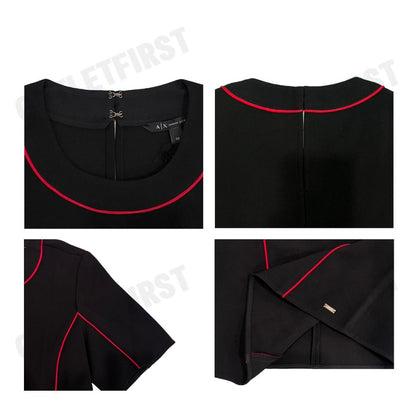 ARMANI EXCHANGE รุ่น WOMEN'S BLOUSE CODE: 6HYH18 YNKSZ 1200 เสื้อยืดคอกลม เสื้อยืดผู้หญิง เสื้อยืดสีดำแขนสั้น