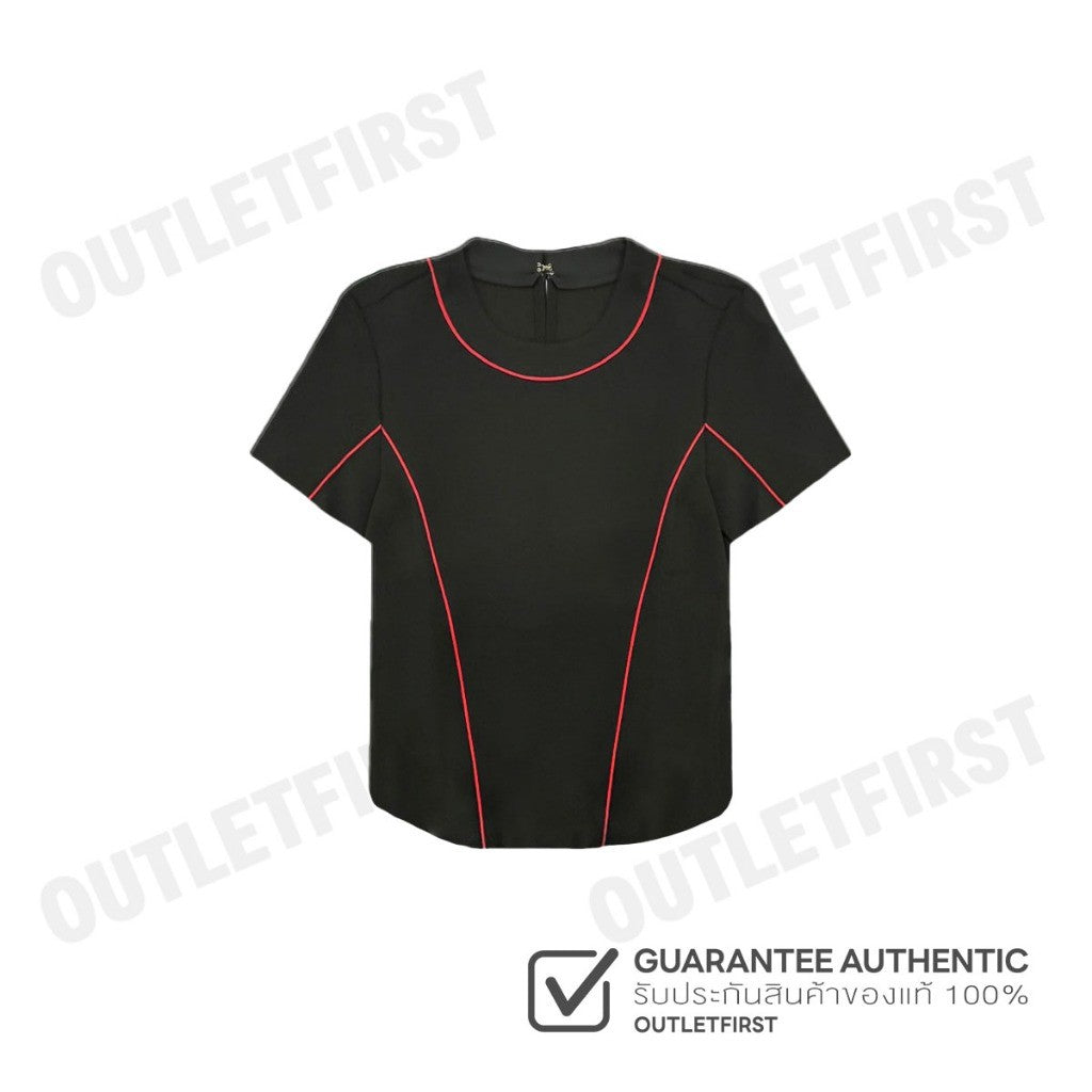 ARMANI EXCHANGE รุ่น WOMEN'S BLOUSE CODE: 6HYH18 YNKSZ 1200 เสื้อยืดคอกลม เสื้อยืดผู้หญิง เสื้อยืดสีดำแขนสั้น