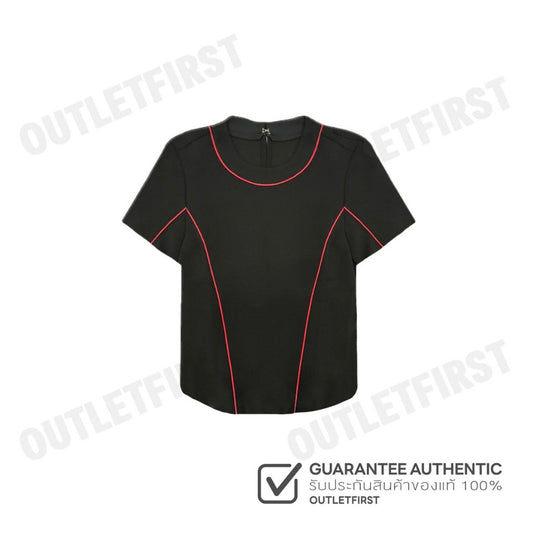 ARMANI EXCHANGE รุ่น WOMEN'S BLOUSE CODE: 6HYH18 YNKSZ 1200 เสื้อยืดคอกลม เสื้อยืดผู้หญิง เสื้อยืดสีดำแขนสั้น