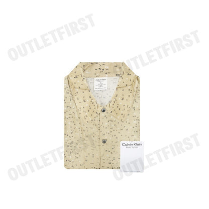 CALVIN KLEIN รุ่น MEN'S WOVEN VISCOSE LOUNGE SHORT SLEEVE BUTTON DOWN TOP CODE: NM2578 NCF เสื้อนอน เสื้อแขนสั้น ผู้ชาย