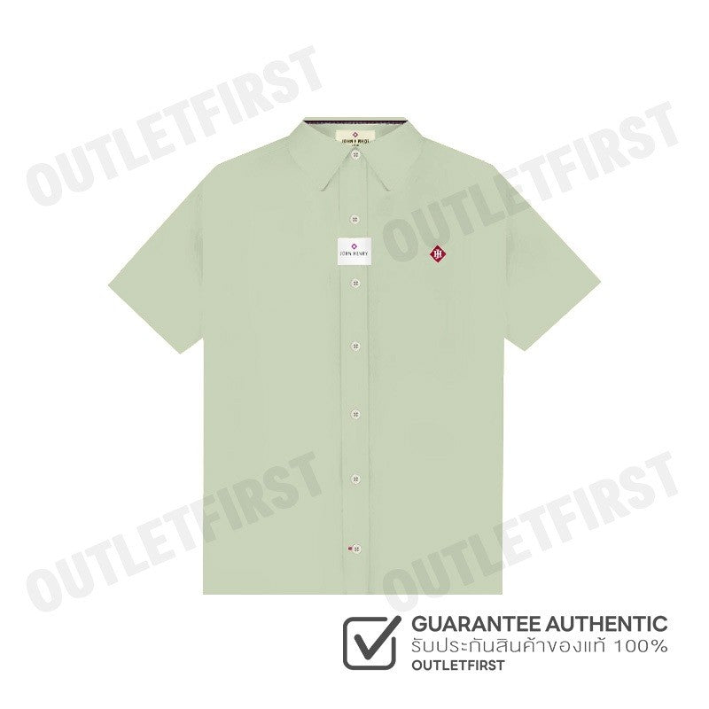 JOHN HENRY รุ่น MEN'S SHORT SLEEVES SLIM FIT SHIRT (GREEN) CODE: JH F324MSSSM55 เสื้อเชิ้ต เสื้อแขนสั้น เสื้อผู้ชาย