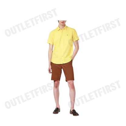 JOHN HENRY รุ่น MEN'S SHORT SLEEVES SLIM FIT SHIRT (YELLOW) CODE: JH F224MSSSM52 เสื้อเชิ้ตแขนสั้น เสื้อเชิ้ตผู้ชาย