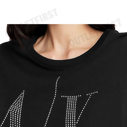 ARMANI EXCHANGE รุ่น ICON PROJECT SLIM FIT T-SHIRT WITH RHINESTONE LOGO CODE: 8NYTDX YJG3Z 8218 เสื้อยืดคอกลม เสื้อยืด