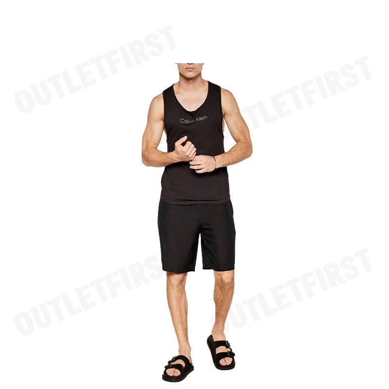 CALVIN KLEIN SWIMWEAR รุ่น CREW NECK TANK CODE: KM01009 BEH เสื้อกล้ามแขนกุด เสื้อกล้ามผู้ชาย เสื้อกล้ามสีดำ