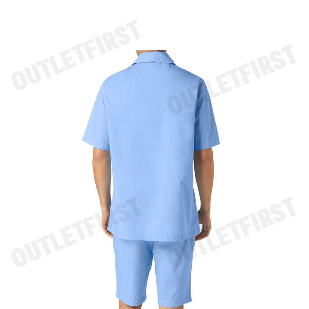 POLO RALPH LAUREN รุ่น COTTON SHORT PYAJAMA SET SOLID AUSTIN BLUE CODE: 714899503005 เซ็ทชุดนอน ชุดนอนผู้ชาย ชุดนอนสีฟ้า