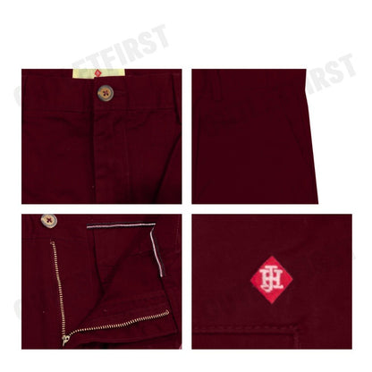 JOHN HENRY รุ่น MEN'S SLIM FIT SHORTS PANT (BURGUNDY) CODE: JH S424MSHSM11 กางเกงขาสั้น กางเกงลำลอง กางเกงผู้ชาย