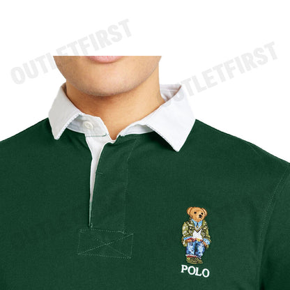 POLO RALPH LAUREN รุ่น CLASSIC FIT POLO BEAR RUGBY SHIRT CODE: 710934703001 เสื้อโปโลแขนยาว เสื้อผู้ชาย เสื้อโปโลคอปก