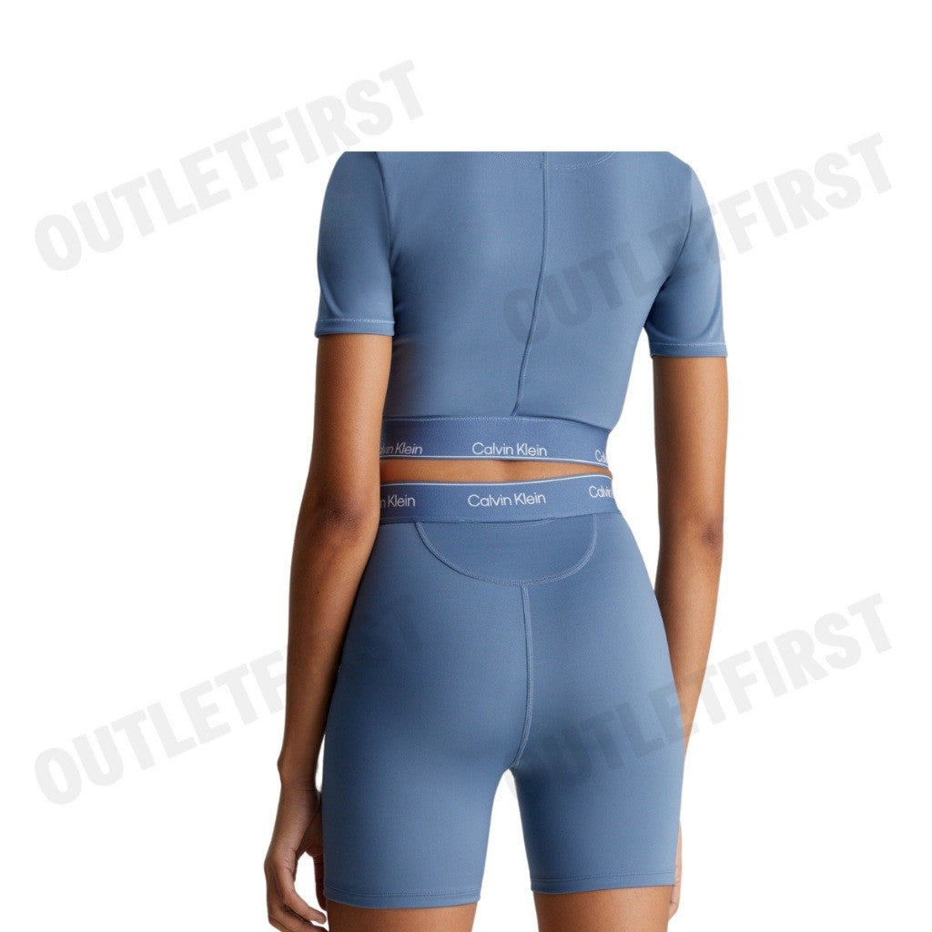 CALVIN KLEIN SPORT รุ่น CROPPED GYM T-SHIRT CODE: 4WS4K194 420 เสื้อครอป เสื้อแขนสั้น เสื้อออกกำลังกาย