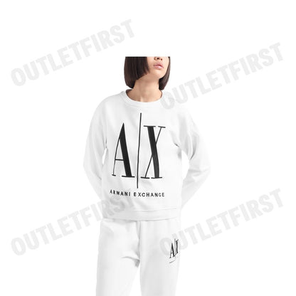 ARMANI EXCHANGE รุ่น STRETCH FABRIC ZIP-UP HOODIE CODE: 8NYM02 YJ68Z 1000 เสื้อสเวตเตอร์ เสื้อแขนยาว ผู้หญิง