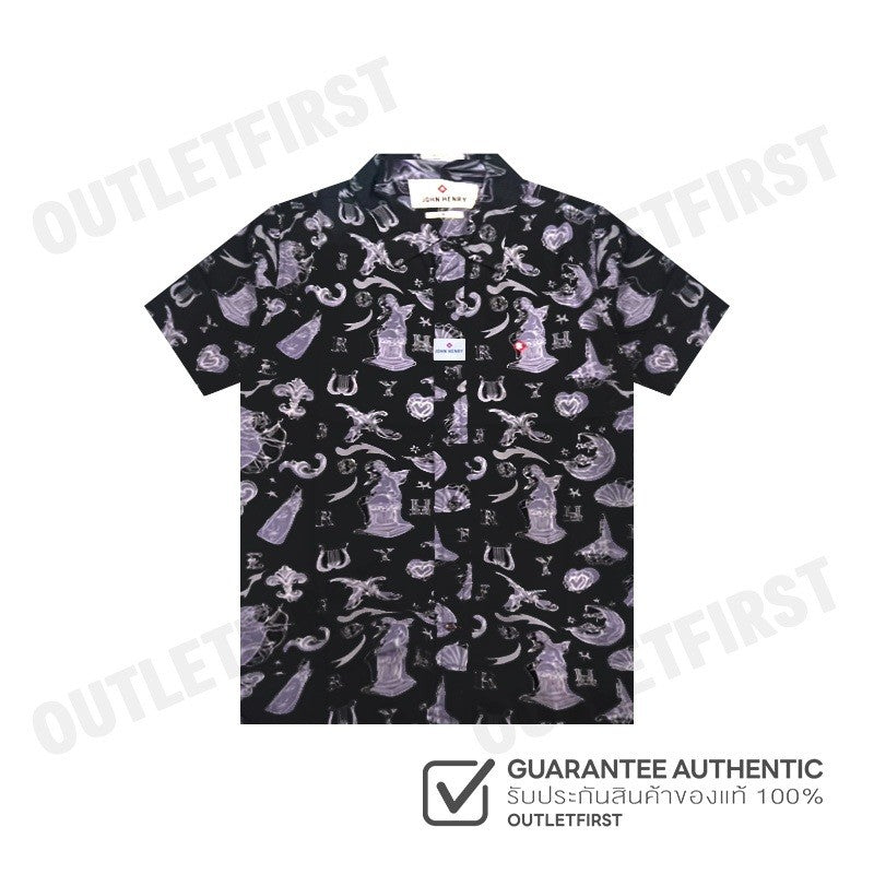 JOHN HENRY รุ่น MEN'S SHORT SLEEVES SLIM FIT SHIRT SUPER SOFT (BLACK) CODE: JH F124MSSSM06 เสื้อเชิ้ตแขนสั้น เสื้อเชิ้ต