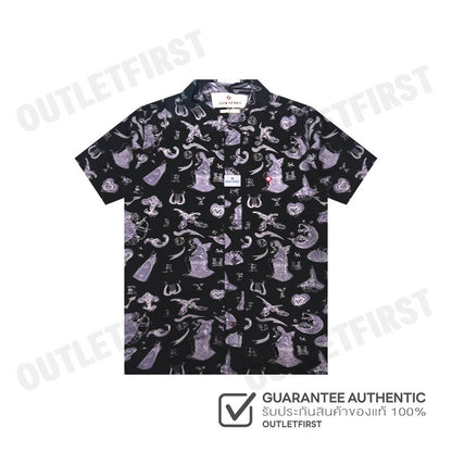 JOHN HENRY รุ่น MEN'S SHORT SLEEVES SLIM FIT SHIRT SUPER SOFT (BLACK) CODE: JH F124MSSSM06 เสื้อเชิ้ตแขนสั้น เสื้อเชิ้ต