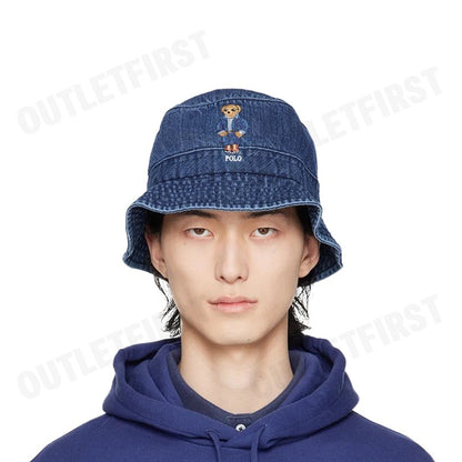 POLO RALPH LAUREN รุ่น POLO BEAR DENIM BUCKET HAT CODE: 710935295001 หมวกบักเก็ต หมวกยีนส์ หมวก