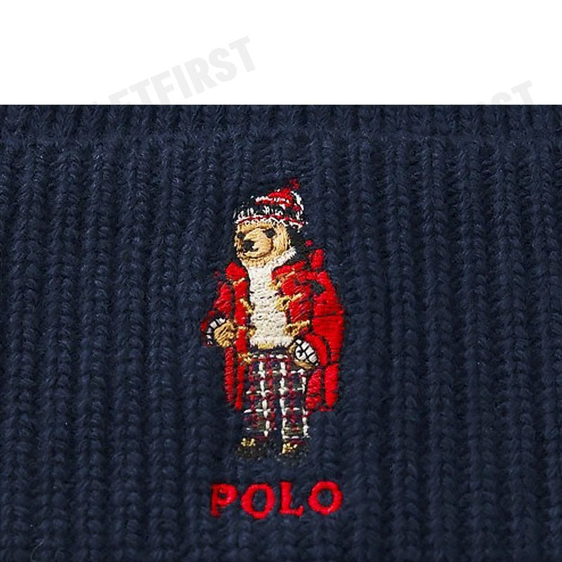 POLO RALPH LAUREN รุ่น POLO BEAR RIB-KNIT BEANIE CODE: 449959381002 หมวกบีนนี่ หมวกไหมพรม หมวกหมี