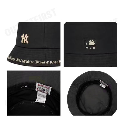 MLB รุ่น UNISEX GOTHIC LETTERING BUCKET HAT CODE: 3AHTHG01N 50BKS หมวกบักเก็ต หมวกเฟร็ปเป้ หมวกสีดำ