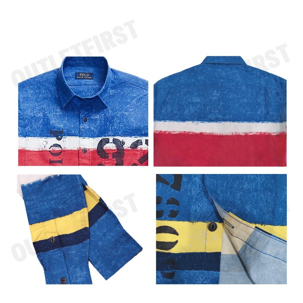 POLO RALPH LAUREN รุ่น CLASSIC FIT STRIPED OXFORD WORKSHIRT CODE: 710925261001 เสื้อแขนยาว เสื้อเชิ้ต เสื้อผู้ชาย