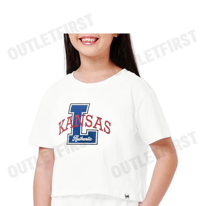 LEE รุ่น CROPPED FIT NEW PREPS COLLECTION GIRL TEE SHORT SLEEVE [KIDS] CODE: LK F124BTSSN07 เสื้อครอป เสื้อยืด แขนสั้น