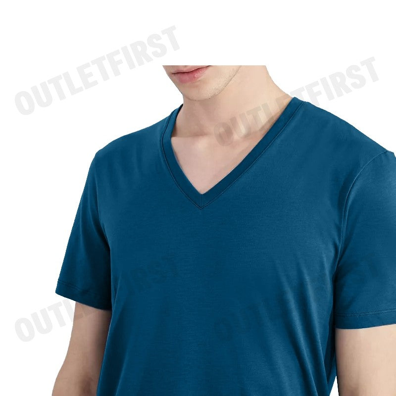 ARMANI EXCHANGE รุ่น SLIM FIT T-SHIRT IN PIMA COTTON JERSEY CODE: 8NZT75 ZJA5Z 15CR เสื้อยืดคอวี เสื้อยืดผู้ชาย เสื้อยืด