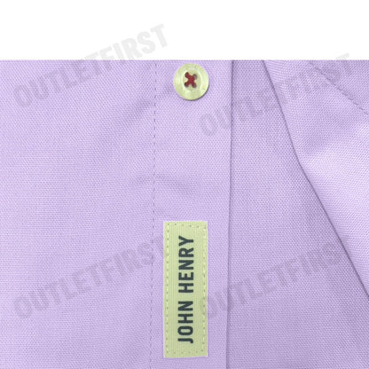 JOHN HENRY รุ่น MEN'S SHORT SLEEVES SLIM FIT SHIRT (PURPLE) CODE: JH F324MSSSM55 เสื้อเชิ้ต เสื้อแขนสั้น เสื้อผู้ชาย
