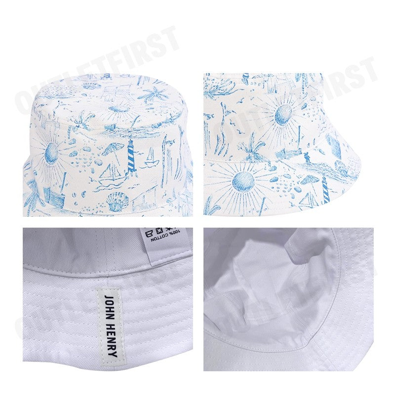JOHN HENRY รุ่น SEA PRINT BUCKET HAT (WHITE) CODE: JH S424MHAAC13 หมวกบักเก็ต หมวกจอร์นเฮนรี่ หมวกสำหรับผู้ชายผู้หญิง