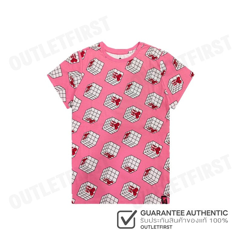 JOHN HENRY รุ่น CUBIC COLLAR BLOCK PATTERN PRINTED T-SHIRT (PINK) CODE: JH S124MTSSM17 เสื้อยืดคอกลม เสื้อยืดผู้ชาย