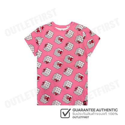 JOHN HENRY รุ่น CUBIC COLLAR BLOCK PATTERN PRINTED T-SHIRT (PINK) CODE: JH S124MTSSM17 เสื้อยืดคอกลม เสื้อยืดผู้ชาย