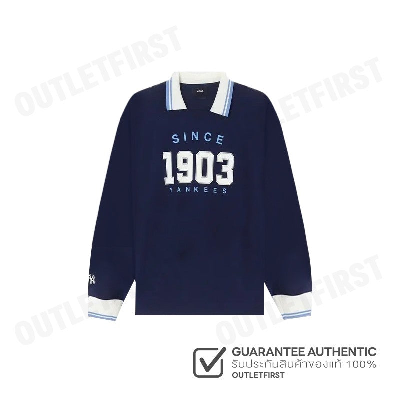 MLB รุ่น UNISEX VARSITY POLO SHIRT CODE: 3ATSV0944 50NYS เสื้อโปโล เสื้อแขนยาว เสื้อผู้ชาย