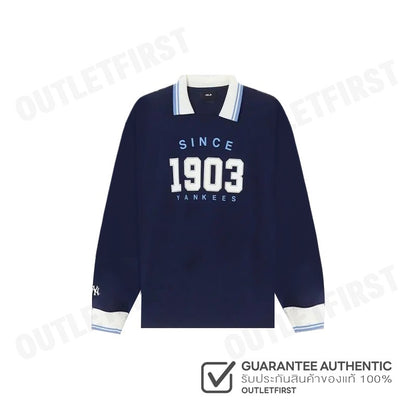 MLB รุ่น UNISEX VARSITY POLO SHIRT CODE: 3ATSV0944 50NYS เสื้อโปโล เสื้อแขนยาว เสื้อผู้ชาย