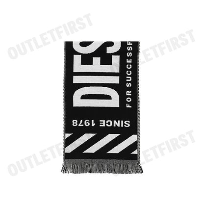 DIESEL รุ่น S-BISC SCIARPA CODE: A06643 OJKKR 9XX ผ้าพันคอ ผ้าพันคอขาวดำ ผ้าคลุมไหล่