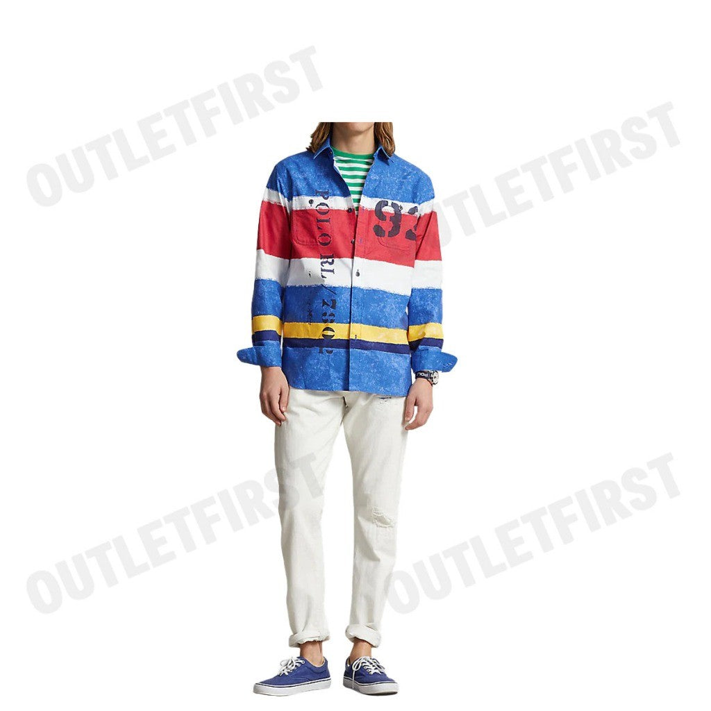 POLO RALPH LAUREN รุ่น CLASSIC FIT STRIPED OXFORD WORKSHIRT CODE: 710925261001 เสื้อแขนยาว เสื้อเชิ้ต เสื้อผู้ชาย