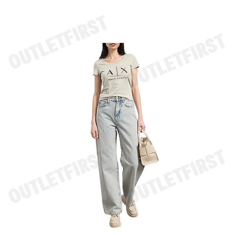 ARMANI EXCHANGE รุ่น PIMA COTTON PRINT LONG SLEEVE T-SHIRT CODE: 8NYT70 YJ16Z 1786 เสื้อยืดคอกลม เสื้อผู้หญิง แขนสั้น