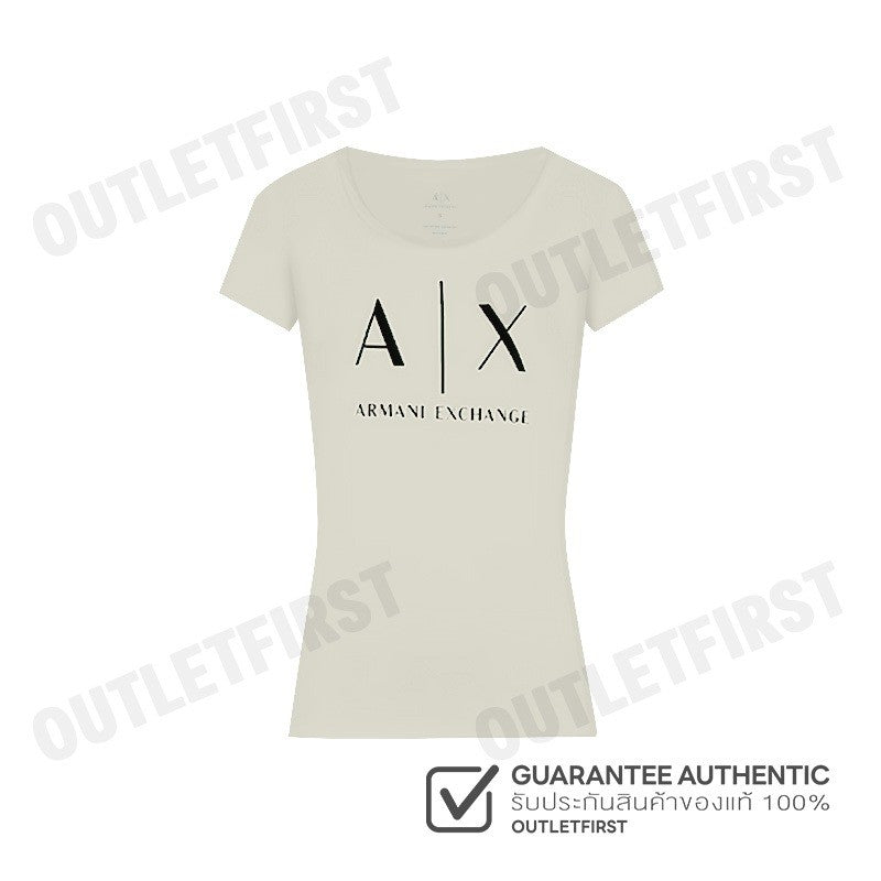 ARMANI EXCHANGE รุ่น PIMA COTTON PRINT LONG SLEEVE T-SHIRT CODE: 8NYT70 YJ16Z 1786 เสื้อยืดคอกลม เสื้อผู้หญิง แขนสั้น