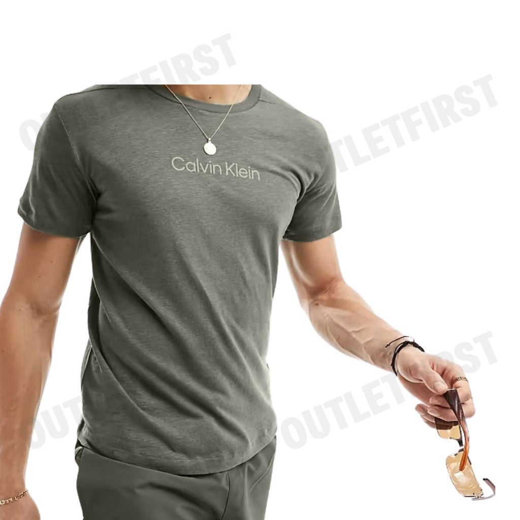 CALVIN KLEIN SWIMWEAR รุ่น MEN'S SHORT SLEEVE T-SHIRT CODE: KM00960 PLI เสื้อยืดคอกลม เสื้อยืดผู้ชาย เสื้อยืดแขนสั้น