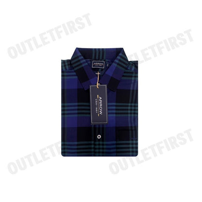 ARROW รุ่น LONG SLEEVE SLIM FIT SHIRT CODE: MACS107W2BSNV เสื้อเชิ้ตแขนยาว เสื้อเชิ้ตผู้ชาย เสื้อเชิ้ตลายตาราง