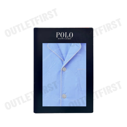 POLO RALPH LAUREN รุ่น COTTON SHORT PYAJAMA SET SOLID AUSTIN BLUE CODE: 714899503005 เซ็ทชุดนอน ชุดนอนผู้ชาย ชุดนอนสีฟ้า