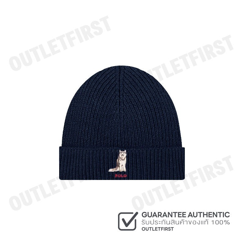 POLO RALPH LAUREN รุ่น HUSKY DOG BEANIE CODE: 449959442002 หมวกบีนนี่ หมวกไหมพรม หมวกโปโล