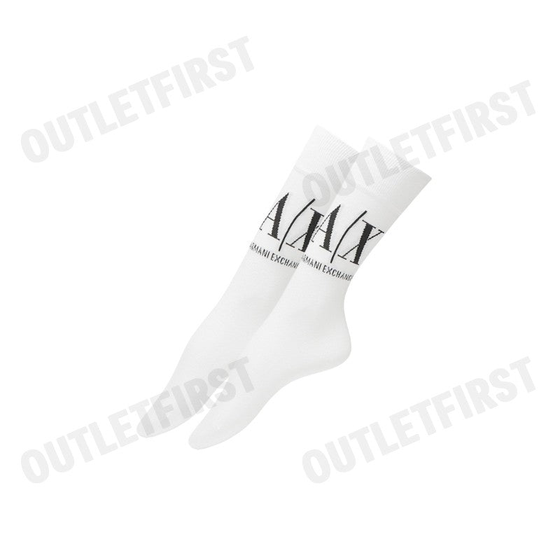 ARMANI EXCHANGE รุ่น TENNIS SOCKS WITH LOGO CODE: 953033 CC653 00010 ถุงเท้าข้อยาว ถุงเท้าสีขาว ถุงเท้าอมานี่