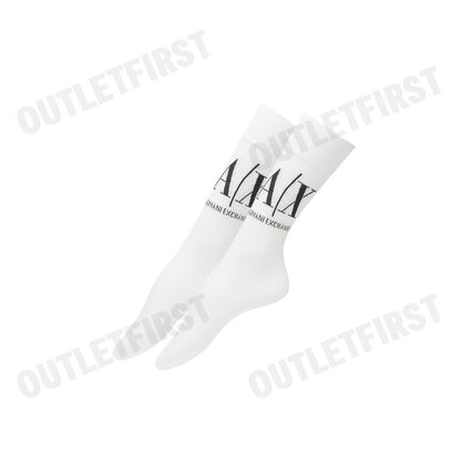 ARMANI EXCHANGE รุ่น TENNIS SOCKS WITH LOGO CODE: 953033 CC653 00010 ถุงเท้าข้อยาว ถุงเท้าสีขาว ถุงเท้าอมานี่