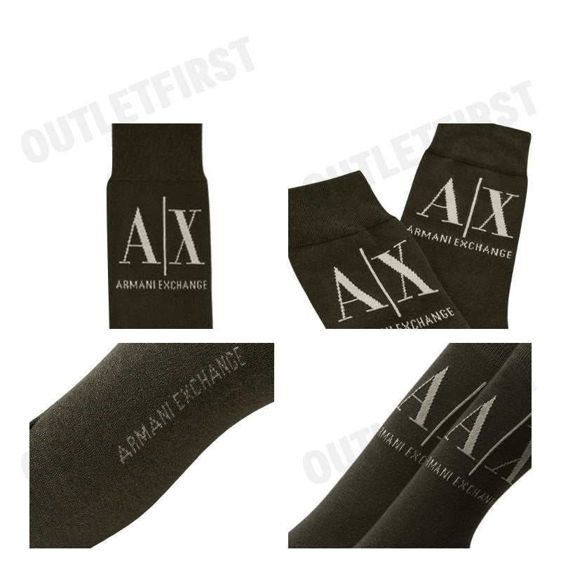 ARMANI EXCHANGE รุ่น TENNIS SOCKS WITH LOGO CODE: 953033 CC653 32840 ถุงเท้าข้อยาว ถุงเท้าน้ำตาล ถุงเท้าอมานี่