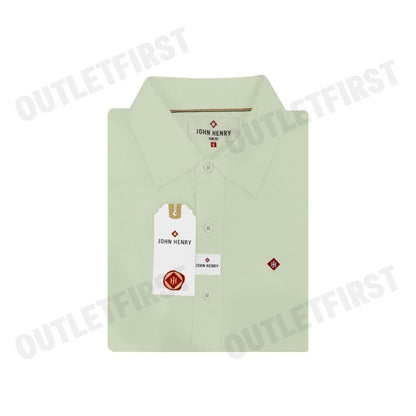 JOHN HENRY รุ่น MEN'S SHORT SLEEVES SLIM FIT SHIRT (GREEN) CODE: JH F324MSSSM55 เสื้อเชิ้ต เสื้อแขนสั้น เสื้อผู้ชาย