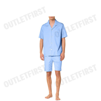 POLO RALPH LAUREN รุ่น COTTON SHORT PYAJAMA SET SOLID AUSTIN BLUE CODE: 714899503005 เซ็ทชุดนอน ชุดนอนผู้ชาย ชุดนอนสีฟ้า