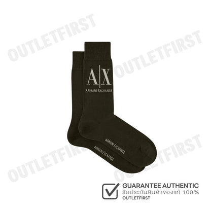ARMANI EXCHANGE รุ่น TENNIS SOCKS WITH LOGO CODE: 953033 CC653 32840 ถุงเท้าข้อยาว ถุงเท้าน้ำตาล ถุงเท้าอมานี่