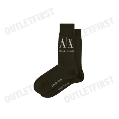 ARMANI EXCHANGE รุ่น TENNIS SOCKS WITH LOGO CODE: 953033 CC653 32840 ถุงเท้าข้อยาว ถุงเท้าน้ำตาล ถุงเท้าอมานี่