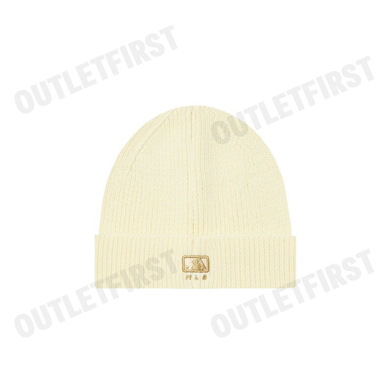 MLB รุ่น UNISEX VARSITY CURSIVE BEANIE CODE: 3ABNVM146 50CRD หมวกบีนนี่ หมวกสีครีม หมวกเอ็มแอลบี