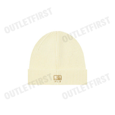 MLB รุ่น UNISEX VARSITY CURSIVE BEANIE CODE: 3ABNVM146 50CRD หมวกบีนนี่ หมวกสีครีม หมวกเอ็มแอลบี