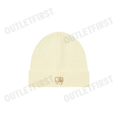 MLB รุ่น UNISEX VARSITY CURSIVE BEANIE CODE: 3ABNVM146 50CRD หมวกบีนนี่ หมวกสีครีม หมวกเอ็มแอลบี