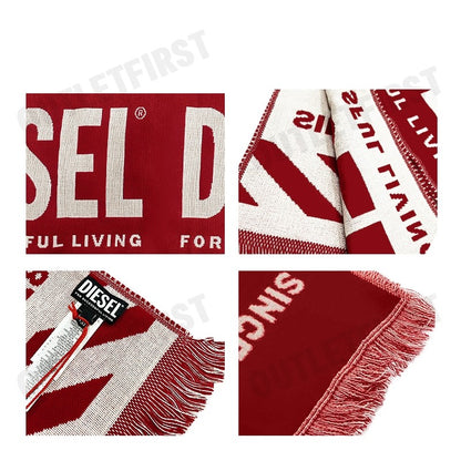 DIESEL รุ่น S-BISC SCIARPA CODE: A06643 OJKKR 42A ผ้าพันคอ ผ้าพันคอขาวแดง ผ้าคลุมไหล่
