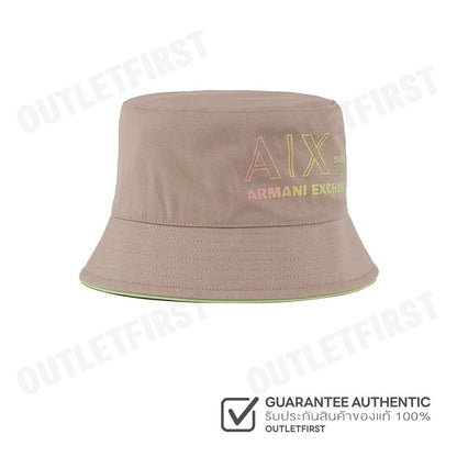 ARMANI EXCHANGE รุ่น  RECYCLED COTTON TWILL LOGO LETTERING BUCKET HAT CODE: 954704 3R110 08251 หมวกบัคเก็ต หมวกกันแดด
