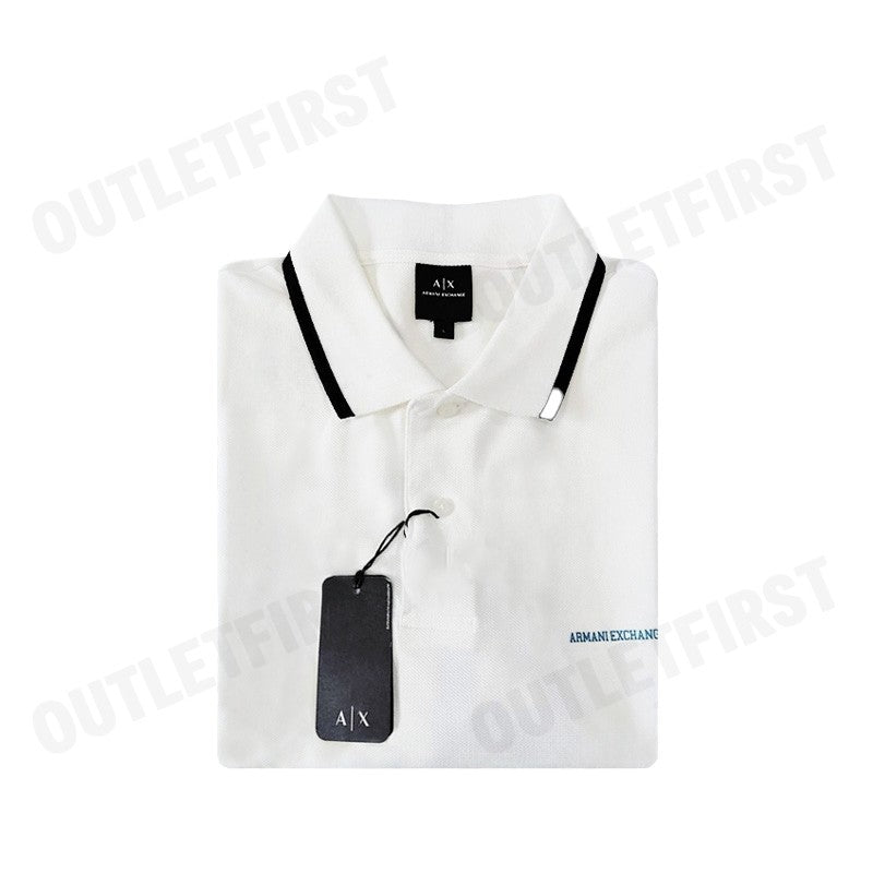 ARMANI EXCHANGE รุ่น  OVER FIT COTTON PIQUÉ LOGO POLO SHIRT CODE: 6RZFLK ZJM5Z 1116 เสื้อโปโล เสื้อโปโลชาย เสื้อผู้ชาย