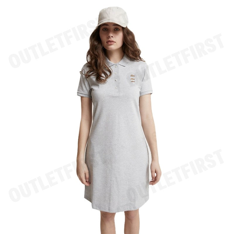 LACOSTE รุ่น  LACOSTE SLIM SHORT SLEEVE POLO DRESS CODE: EF7355 10 CCA เดรสโปโลหญิง ชุดเดรส ชุดผู้หญิง